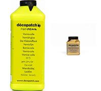 Décopatch PP600AO - Un pot de Vernis colle PaperPatch 600 ml & VA180AO - Un pot de Vernis vitrificateur aquapro 180 ml, aspect Satiné