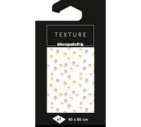 Décopatch TD846C - Un paquet de 1 feuille de papier Texture 40x60 cm, Pois multicolores pastel