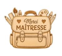 Décor Bois À Patch Magnétique,Cadeau Maitresse D'École,Cadeau Maitresse. | Fabriqué en bois naturel, cet objet doté d'une pastille magnétique en forme de cartable est idéal pour orner un tableau.