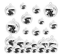 Décor Boules Disco, 25 Pièces Boule à Facette Kit Mini Boule Disco avec Corde, Boules Disco Décoratives à Accrocher pour Fête à la Maison Mariage Arbre de Noël Fête d'anniversaire