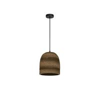 Decor Cardboard Ball Bell marron en carton ondulé - E27 - diamètre 260 mm - abat-jour en matériau recy urabgrâce à une source lumineuse