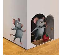 Décor d'Art Mural Autocollant décoratif de trou de souris de dessin animé Autocollant sticker mural pour salon chambre cuisine carrelage couloir