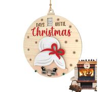 Décor de compte à rebours Noël Panneau d'hiver et ornement en bois | Calendrier de l'Avent avec décompte pour grand-mère à Noël Pour salon chambre bureau style campagne
