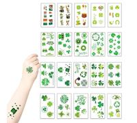 Décor de la Saint-Patrick, Saint-Patricks Day Temporaire Tatoo Sticker Irish Shamrock Tattoo for St.Patrick's Day Decor 20Sheet