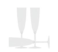Decor Decorline - 48 x Flûtes à champagne en verre à pied en plastique Dur de Qualité Supérieure, Verres à Champagne Réutilisables pour Mariages et Fêtes, 170 ml Blanc - Réutilisables et Stables