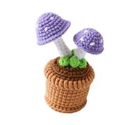 Décor en pot de champignon, accent de bureau en fil fait à la main pour le d ' étagère de la maison, présentoir de bureau, décor de champignon crochet d ' une seule pièce, ornement en pot fait à