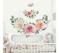 Décor Géant Repositionnable Adhésif Fleurs Roses