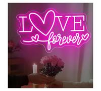 Décor Mural Lumière Enseigne Néon LED"I Love Forever Heart" | Pour La Décoration De La Maison De Fête De Chambre À Coucher De Mariage 42x25cm