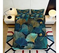 Décor raffiné Feuille, Housse de Matelas Bed Cover Microfiber Toucher dou, 3D Printed Facile à Entretenir, Cadeau pour Mariage, Chambre d'amis 200x200x25cm
