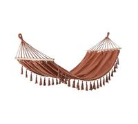 Decor Space Hamac "Juan" avec assise en tissu et tige en bois pour extérieur et jardin (terre cuite)