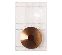 Decora 0050096 MOULE POUR CHOCOLAT PLAT RONDE Ø 125 X 20 H MM 2 CAVITES
