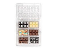 Decora 0050140 Moule À Chocolat Tablette Mini Cavites 42X13,8X9 mm et 200X120X22 mm, Polycarbonate, Clair