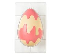 DECORA, 0050163 Moule à œuf en chocolat en polycarbonate, 1 cavité, 135 x 205 mm, Idéal pour créer un chocolat brillant et croustillant, Design professionnel, Fabriqué en Italie.