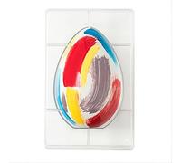 DECORA, 0050164 Moule à œuf en chocolat avec base plate en polycarbonate, 1 cavité, 135 x 205 mm, Idéal pour du chocolat brillant et croustillant, Design professionnel, Made in Italy