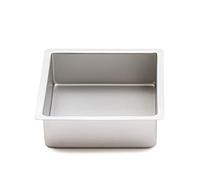 Decora 0062604 Moule ANODISÉ CARRÉ AU Bord Droit CM 15X15X10 H, Métal, 15 x 15 x 10 cm, Argenté
