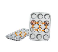Decora 0062750 Moule 12 Muffins en Acier Anti-ADHÉSIF, Métal