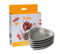Decora 0070034 Set of 5 Heart Cake Moulds 15 x 2 h cm, Steel