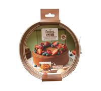Decora 0070114 Moule Ø 21,5 x h 10 cm, idéal pour déformer facilement chaque préparation grâce à la fermeture à glissière pratique, en métal antiadhésif, Or