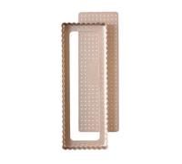 Decora 0070121 Gold Line Moule antiadhésif perforé rectangulaire avec fond amovible 32 x 11 x 3 h cm, idéal pour préparations sucrées et salées, en métal robuste antiadhésif
