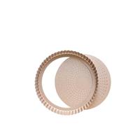 Decora 0070122 Gold Line Moule anti-adhésif rond avec fond mobile perforé avec fond amovible Ø 20 x 4 H cm, idéal pour préparations sucrées et salées, en métal robuste antiadhésif