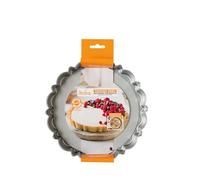 Decora 0075051 Moule à tarte avec fond mobile de Ø 20 x 3 H cm, en acier antiadhésif, rond, pour déformer facilement des bonbons, design professionnel enregistré, breveté, Noir