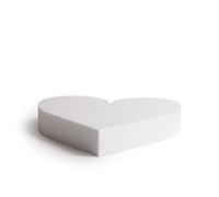 Decora, 0173910 Disque cœur en polystyrène emballé Individuellement, Idéal comme modèle pour réaliser des gâteaux à étages, Bords Droits, 30 X H 5 CM, Ecru