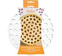 Decora, 0215801 Grille emporte-pièce pour Tarte au Design breveté, Fabriquée en Plastique, Idéale pour décorer la Tarte avec Un Motif en Forme de cœur, Diamètre Ø 30 cm, Fabriquée en Italie.
