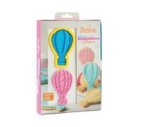Decora 0255035 Lot de 3 emporte-pièces et marqueurs montgolfière 3D