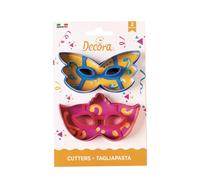 DECORA, 0255107 Kit d'emporte-pièces masque, Le kit idéal pour créer des décorations en pâte à sucre ou en pâte à gomme, Fabriqué en Italie, Design original. Ensemble de 2 pièces.