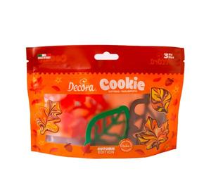 Decora 0255165 SET 3 EMPORTE-PIÈCES EN PLASTIQUE FEUILLES D'AUTOMNE, Brun et Vert