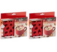 Decora, 0255235 Plaque coupe-papier Mini Milk CupCookies, idéale pour faire 22 mini biscuits de Noël, à couler dans le lait pour rendre le petit-déjeuner de Noël unique. (Lot de 2)