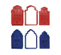 Decora 0255248 Lot de 4 emporte-pièces en plastique avec 2 marqueurs, parfaits pour créer des décorations en pâte à sucre ou en caoutchouc, fabriqués en Italie, design original.