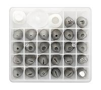 Decora 0263380 KIT 26 Douilles 2 ADAPTATEURS E Support avec BOÎTE DE Rangement 13,5X12,5XH4 CM, Acier Inoxydable, Blanc, 5 x 12,5 x 4 cm
