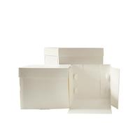 Decora 0339413 Boîte à gâteaux en carton micro-ondes avec couvercle, 36,5x36,5x40 cm, pour le transport et la conservation de gâteaux, emballés individuellement. Produit breveté. Fabriqué en Italie.