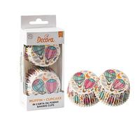 Decora 0339818 Lot de 36 caissettes à muffin montgolfière, 50 x 32 mm, pour la cuisson et la présentation de muffins, résistants jusqu'à 180 °C, sous blister, fabriqués en Italie