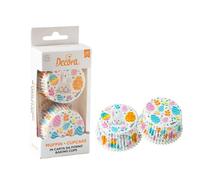 Decora 0339877 Lot de 36 caissettes à muffin œufs de Pâques, 50 x 32 mm, pour la cuisson et l'emballage cadeau de muffins, résistants jusqu'à 180 °C, sous blister, fabriqués en Italie