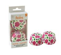 Decora 0339921 Lot de 36 caissettes à muffin rose Ø 50 x 32 mm, pour la cuisson, la présentation et l'emballage cadeau de muffins, résistants jusqu'à 220 °C, sous blister