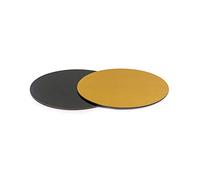 Decora, 0932551 Assiette sous-gâteau en Carton, Revêtue de Plastique, Épaisseur de 3 mm, Idéale pour présenter et Servir des gâteaux, Couleur Or et Noir, Diamètre de 28 cm.