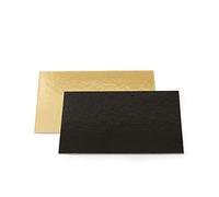 Decora, 0932591 Assiette sous-gâteau en Carton, Revêtue de Plastique, Épaisseur de 3 mm, Idéale pour présenter et Servir des gâteaux, Couleur Or et Noir, Rectangulaire 30 x 40 cm.