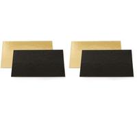Decora, 0932591 Assiette sous-gâteau en Carton, Revêtue de Plastique, Épaisseur de 3 mm, Idéale pour présenter et Servir des gâteaux, Couleur Or et Noir, Rectangulaire 30 x 40 cm. (Lot de 2)
