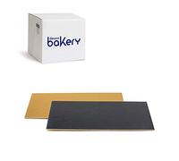 Decora, 5933116 Lot de 50 assiettes à gâteau de 30 x 20 x 3 cm de couleur or et noir, en carton, recouvertes d'un film imperméable, idéal pour présenter et servir des bonbons
