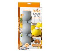 Decora 9260435 Moule en silicone souple, de haute qualité, 5 cavités, demi-sphère de Ø 80 x 40 H Mm, idéal pour réaliser des friandises ou des préparations salées, que ce soit au four ou au