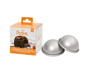 Decora COD. 0062952 CF 10 MOULES Demi-SPHÈRE en Aluminium ANODISÉ Ø 7 X H 3,5 CM, Argent