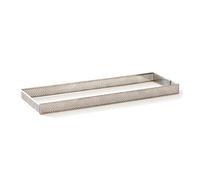 DECORA COD. 0064061 RECTANGLE À PÂTISSIERS PERFORÉ EN ACIER INOX 10 X 29 X 2 H CM, Argent