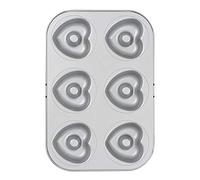Decora COD. 0070037 Moule Antiadhésif Donut Cœur 6 Cavités Ø 7,5 cm