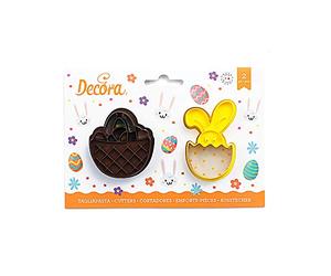 DECORA COD. 0255061 KIT 2 EMPORTE-PIÈCES EN PLASTIQUE PANIER ET LAPIN