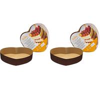 Decora COD. 0320189 5 Moule DE Cuisson Papier CŒUR 20,5 X 22,5 X H 5 CM 700 G, Marron (Lot de 2)
