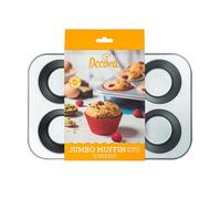 Decora 0070040 MOULE 6 JUMBO MUFFIN Ø 9 CM - 34 X 22 X 4,5 H CM, Argent