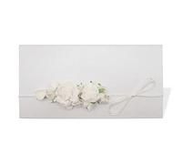 Decoraparty Enveloppe porte-argent pour mariage, porte-argent avec carte cadeau pour marié, marié, baptême, communion, cérémonie de vœux 10,5 x 19,5 cm - Blanc