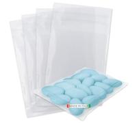 Decoraparty Lot de 100 sachets transparents 8 x 10 cm - sachets rectangulaires avec fermeture adhésive refermables, fabriqués en Italie en ppl polypropylène pour dragées, bonbonnière, baptême,